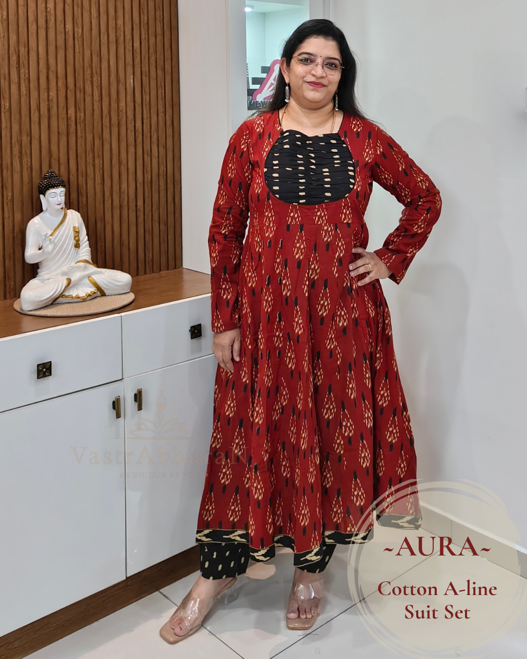 Terracotta cotton top with full sleeves