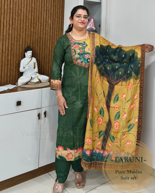 Pure Muslin printed suit set for women